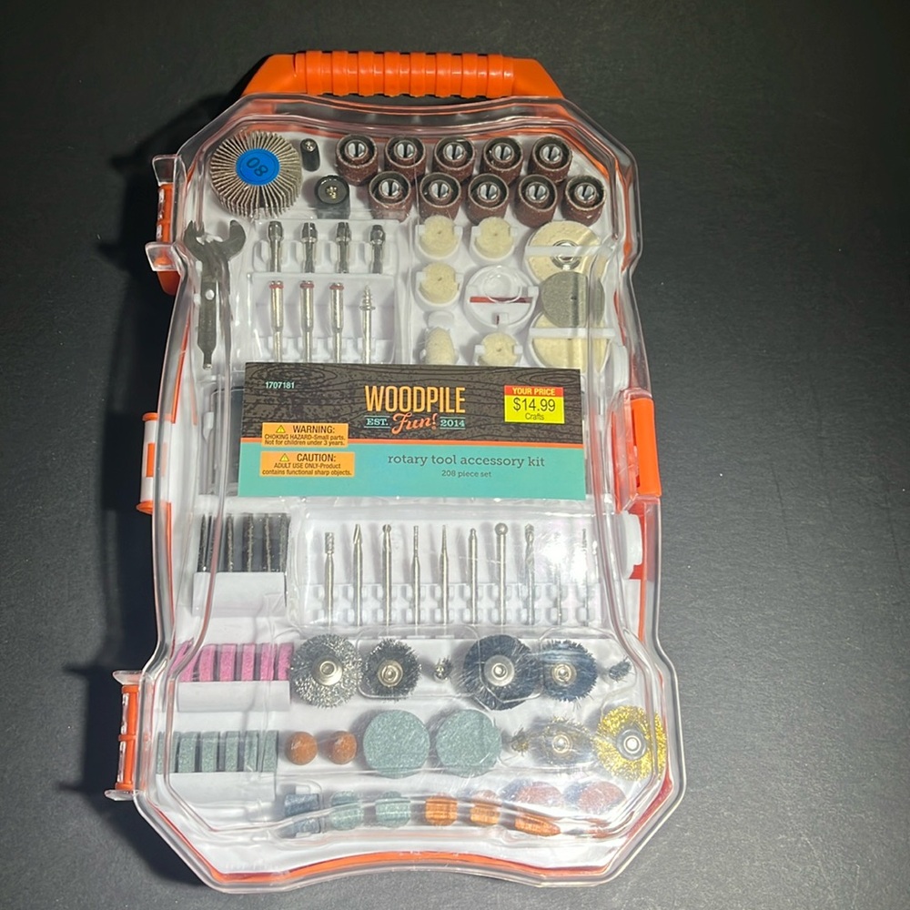 Woodpile Rotary tool Accessory Kit New Sealed